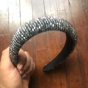 Gray beaded headband